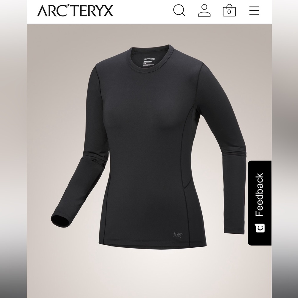 Arc’teryx Rho Crew Neck Women's Black Top - XXS